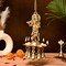 Brass Krishna Wall Hanging Diya with Bells & Chain Krishna Hanging Idol Oil Lamp Home Temple Mandir Office Diwali Decor Kathu Vilakku Puja Diyas - Deepawali Housewarming Return Gifts